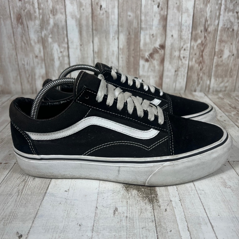 Vans Old Skool Platform Black White Suede Skate Shoes Womens 10 VN0A3B3UY28